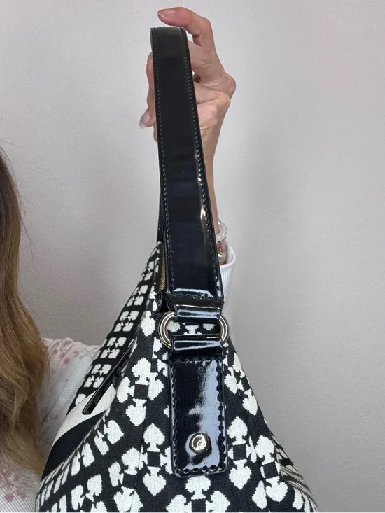 Kate Spade Classic Spade Mona shoulder bag in black and cream EUC Y2K - Picture 12 of 15